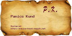Panics Kund névjegykártya